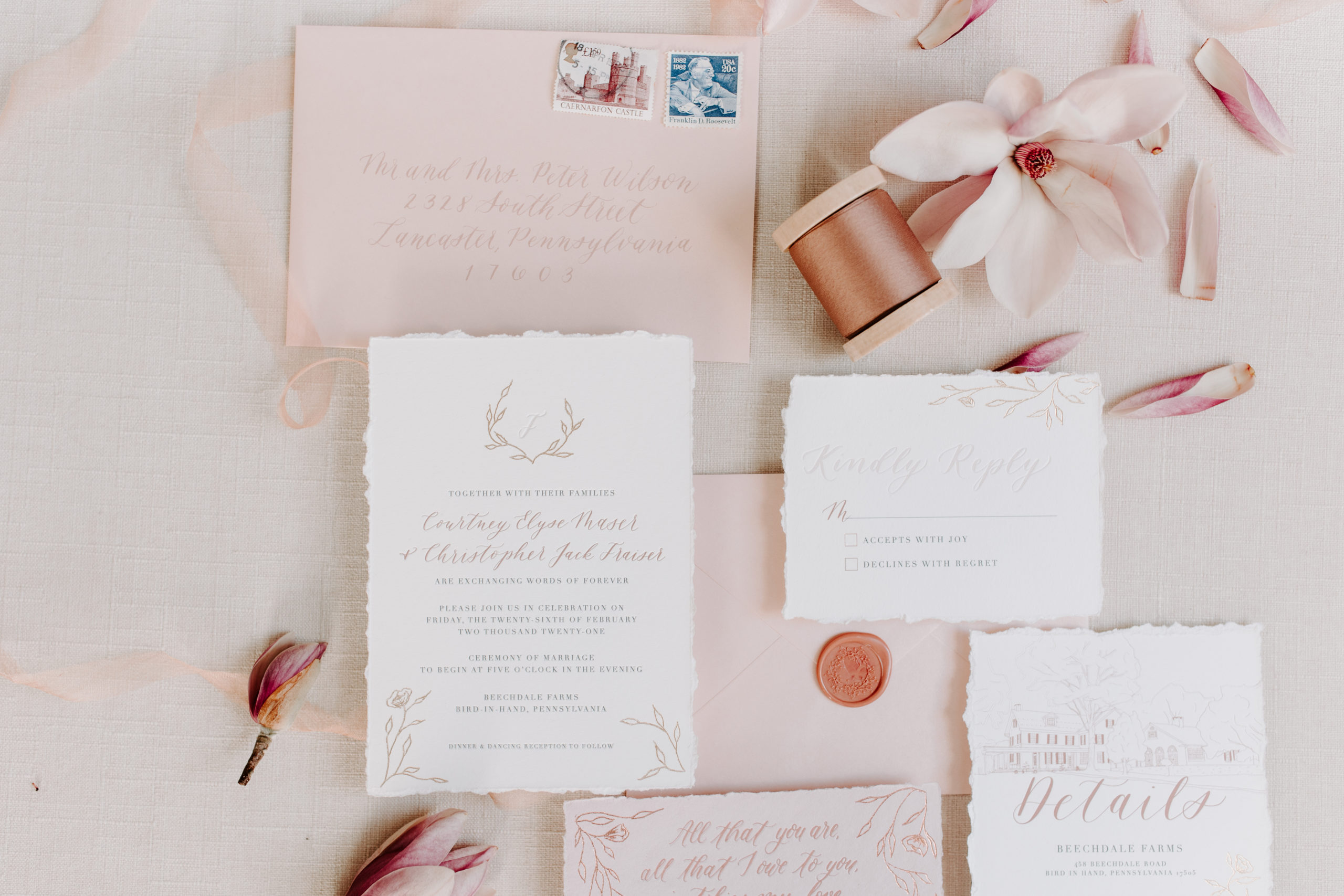 custom wedding stationery & calligraphy